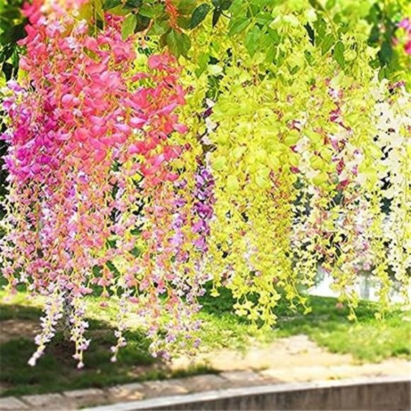 12Pack 1 Piece 3.6 Feet Artificial Fake Wisteria Vine Ratta Hanging Garland Silk - Picture 7 of 7